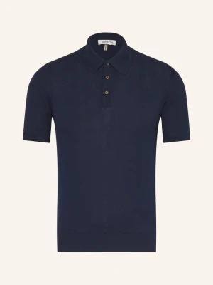 Distretto 12 Dzianinowa Koszulka Polo Carrara blau GRANATOWY