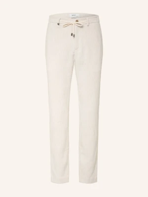 Distretto 12 Spodnie Z Sztruksu Torino York O Kroju Extra Slim Fit weiss 0013 PANNA