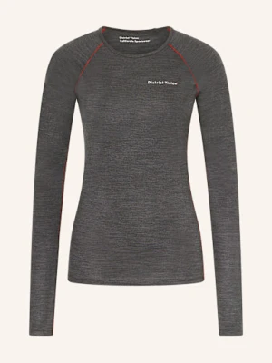 District Vision Koszulka Z Długim Rękawem Merino Z Wełny Merino grau