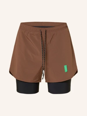 District Vision Szorty Do Biegania 2 W 1 Layered Training braun