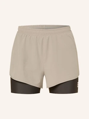 District Vision Szorty Do Biegania 2 W 1 Trail gruen