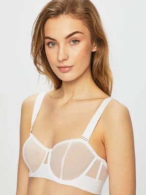 Dkny biustonosz kolor biały transparentny gładki DK4939