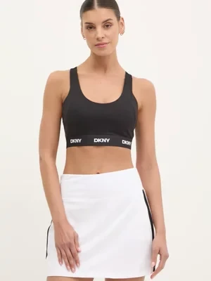 Dkny biustonosz sportowy kolor czarny gładki DP5T1184