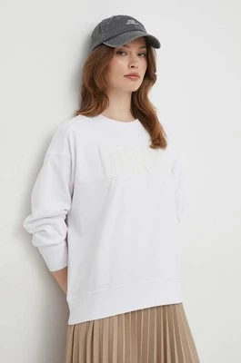 Dkny bluza bawełniana damska kolor biały z nadrukiem DJ4T1081