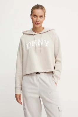 Dkny bluza damska kolor beżowy gładka DP4T9811