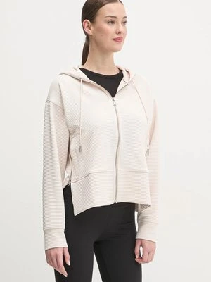 Dkny bluza damska kolor beżowy z kapturem gładka DP4J9312