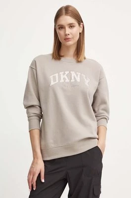 Dkny bluza damska kolor brązowy z aplikacją DP4T9809