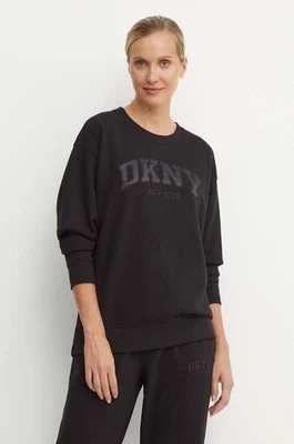 Dkny bluza damska kolor czarny z aplikacją DP4T9809