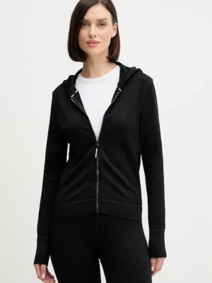 Dkny bluza damska kolor czarny z kapturem gładka DP6J9678