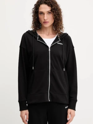 Dkny bluza damska kolor czarny z kapturem z aplikacją DP5J9666