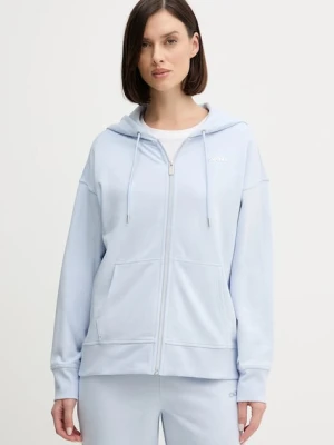 Dkny bluza damska kolor niebieski z kapturem gładka DP6J9665
