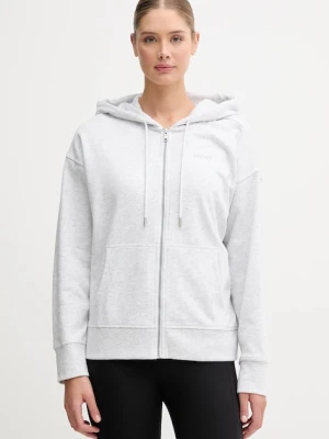 Dkny bluza damska kolor niebieski z kapturem z aplikacją DP5J9666