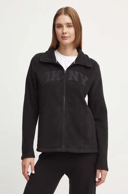 Dkny bluza polarowa kolor czarny gładka DP4J9479