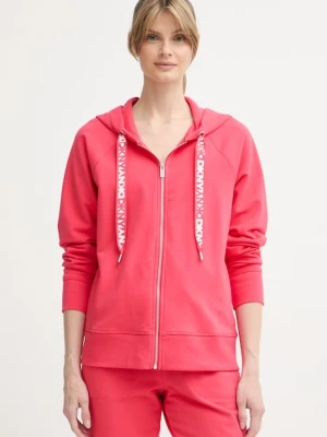 DKNY bluza rozpinana z kapturem damska bawełniana