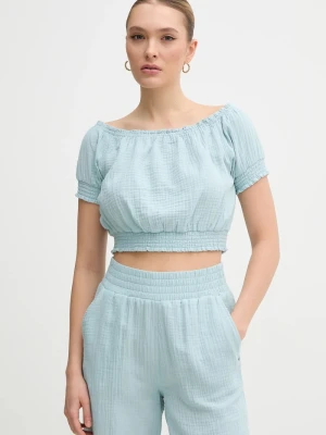 DKNY bluzka bawełniana niebieski