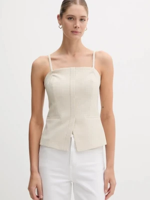 Dkny bluzka damska kolor beżowy UD5JS043
