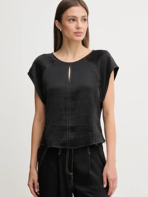 Dkny bluzka damska kolor czarny gładka P5EA7B94