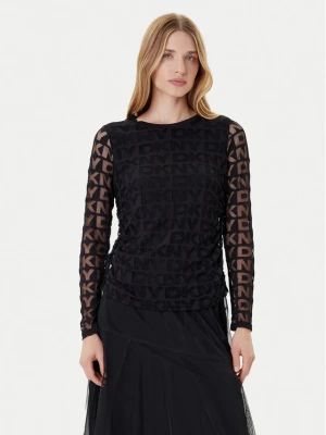 DKNY Bluzka P53HFWMF Czarny Regular Fit