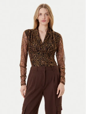 DKNY Bluzka P53HVCMM Brązowy Regular Fit
