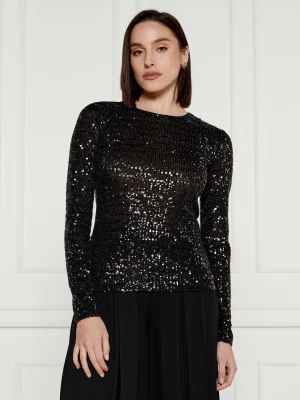 DKNY Bluzka PAILLETTES | Regular Fit czarny