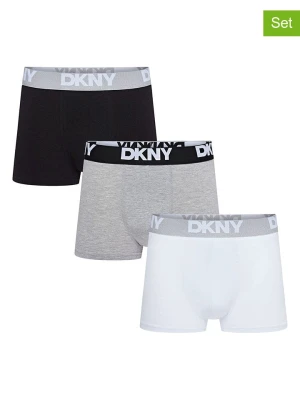 DKNY Bokserki (3 pary) w kolorze biało-czarno-szarym rozmiar: L