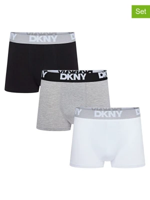 DKNY Bokserki (3 pary) w kolorze biało-czarno-szarym rozmiar: S