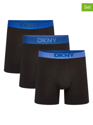 DKNY Bokserki (3 pary) w kolorze czarno-niebieskim rozmiar: S