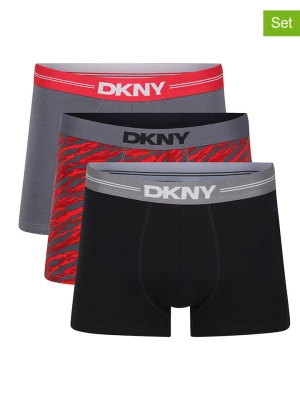 DKNY Bokserki (3 pary) w kolorze czarnym, czerwonym i szarym rozmiar: M