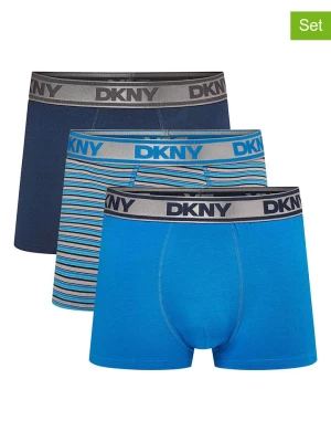 DKNY Bokserki (3 pary) w kolorze granatowo-błękitno-niebieskim rozmiar: L