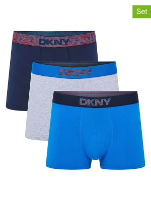 DKNY Bokserki (3 pary) w kolorze niebieskm, jasnoszarym i granatowym rozmiar: L