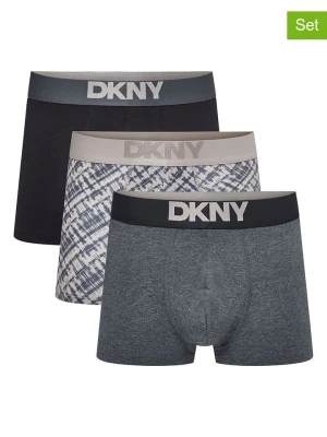 DKNY Bokserki (3 pary) w kolorze szaro-beżowo-czarnym rozmiar: XL