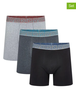 DKNY Bokserki (3 pary) w kolorze szaro-czarnym rozmiar: L