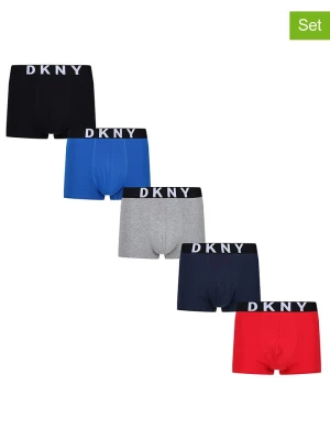 DKNY Bokserki (5 par) w kolorze niebiesko-szaro-czerwonym rozmiar: XL