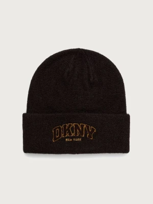 DKNY czapka beanie damska brązowy