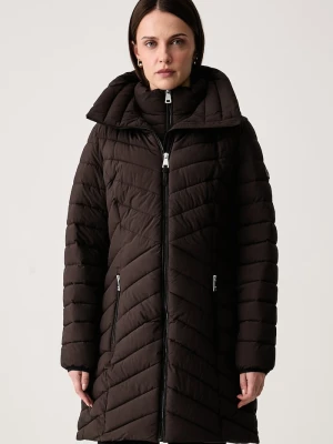 DKNY długa kurtka damska brązowy
