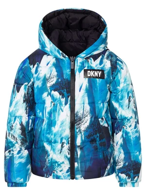 DKNY Dwustronna kurtka w kolorze niebiesko-czarno-białym rozmiar: 140