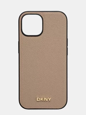 Dkny etui na telefon iPhone 15 6.1 kolor beżowy DKHMP15SPGHLME