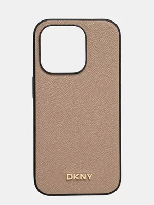 Dkny etui na telefon iPhone 15 Pro 16.1 kolor beżowy DKHMP15LPGHLME