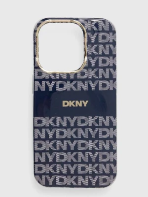 Dkny etui na telefon iPhone 15 Pro 6.1 kolor granatowy DKHMP15LHRHSEB