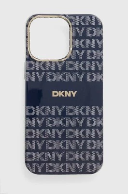 Dkny etui na telefon iPhone 15 Pro Max 6.7 kolor granatowy DKHMP15XHRHSEB