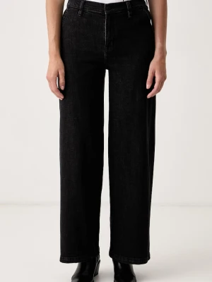DKNY jeansy wide leg damskie czarny
