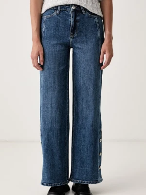 DKNY jeansy wide leg damskie niebieski