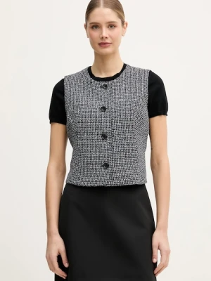 Dkny kamizelka kolor granatowy jednorzędowa UK5TV354