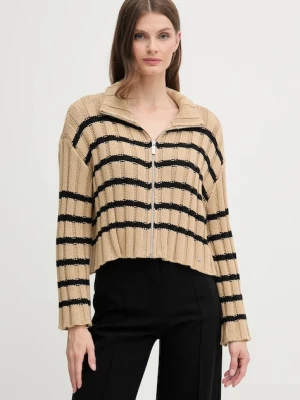 Dkny kardigan bawełniany damski kolor beżowy DJ5R0614