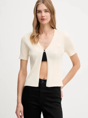Dkny kardigan damski kolor beżowy lekki P52XAX02
