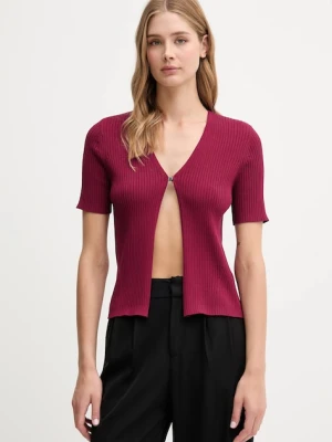 Dkny kardigan damski kolor bordowy lekki P52XAX02