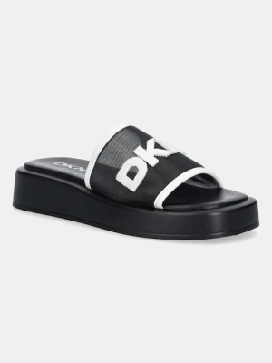 Dkny klapki Orion Logo Mesh damskie kolor czarny na platformie K1643577