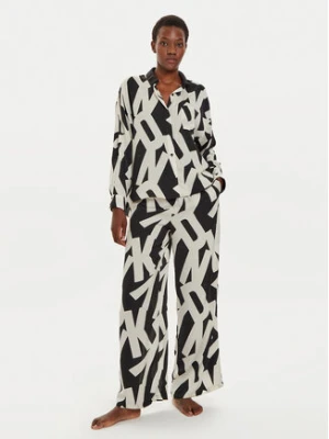 DKNY Komplet koszula i spodnie materiałowe YI90019 Beżowy Regular Fit