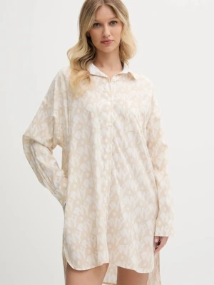 Dkny koszula nocna damska kolor beżowy YI30048