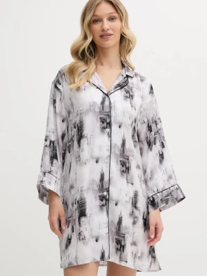 Dkny koszula nocna damska kolor szary bawełniana YI30053